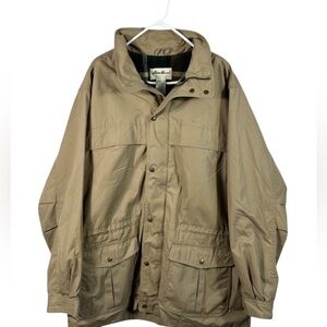 VINTAGE EDDIE BAUER Men’s Premier Jacket Coat Parka Wool Lined XXL Hood Tan EUC